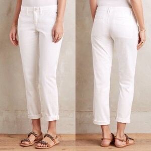 Pilcro Anthropologie Hyphen White Straight Stretch Chino Pants Women’s Size 29